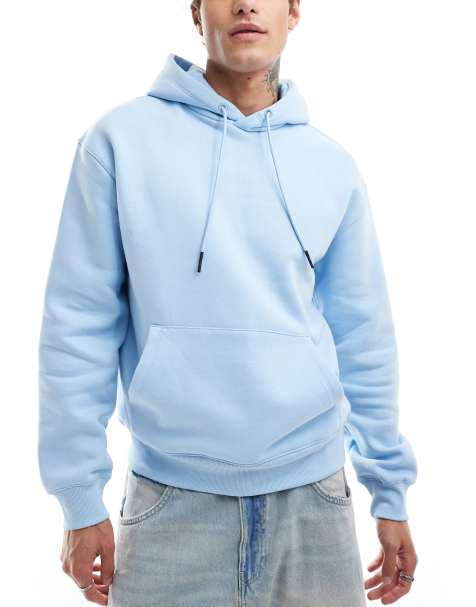 Bershka - Basic hoodie in blauw - view 1