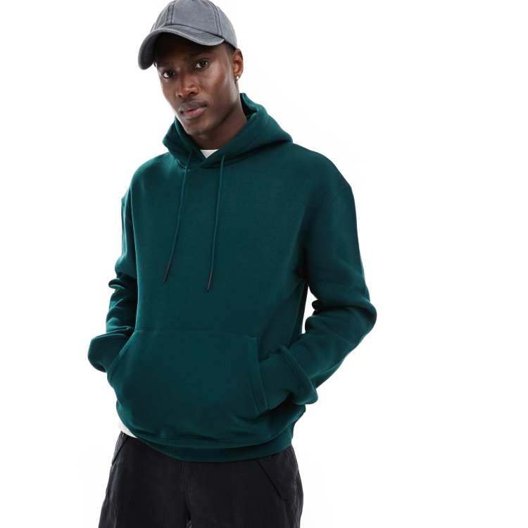 Bershka basic hoodie in bottle green ASOS