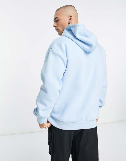 Bershka basic hoodie in light blue