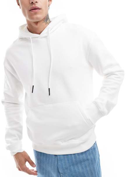 Bershka - Basic hoodie in wit - view 1