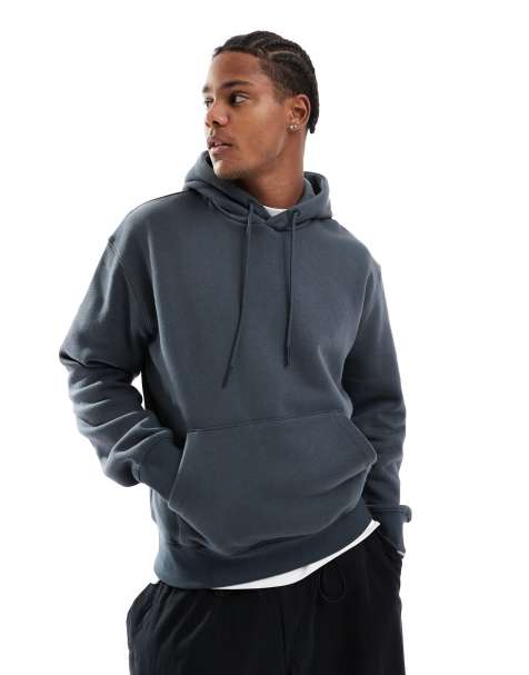 Bershka – Basic – Kapuzenpullover in Anthrazit - view 1