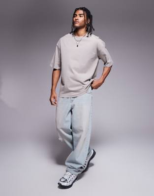 basic oversized T-shirt in stone-Neutral
