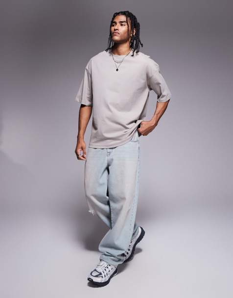 Bershka basic oversized t-shirt in stone - view 1