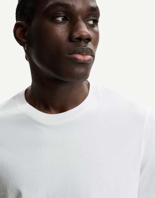 Bershka Basic short-sleeved t-shirt in white