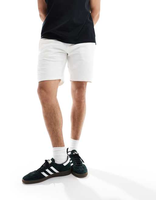 Bershka – Basic-Shorts aus Jersey in Weiß 