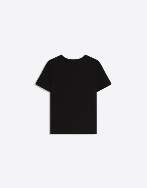 Bershka – Basic – Svart t-shirt med korta ärmar, 2 av 4