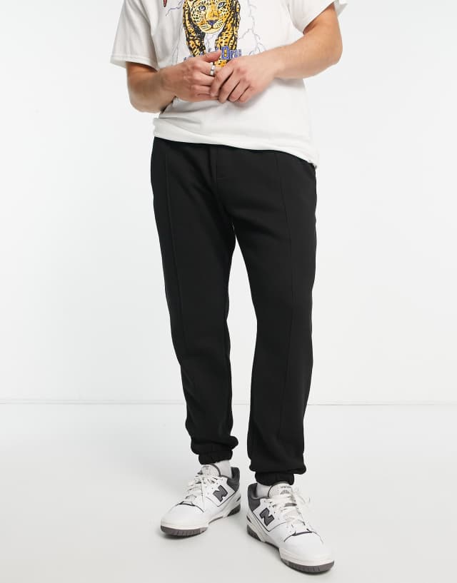 Bershka basic sweatpants in black