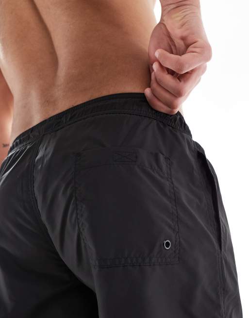 Bershka basic swim short in black