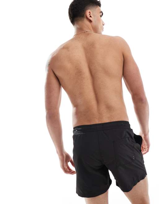 Bershka basic swim short in black