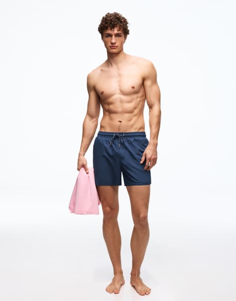 Bershka Basic swimming shorts in navy - view 1