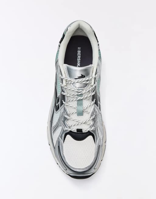 Bershka - Baskets à divers empiècements - Blanc, 3 de 6