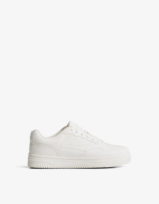 Bershka - Baskets basique style streetwear - Blanc