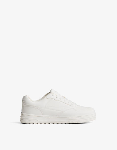 Bershka - Baskets basique style streetwear - Blanc - view 1