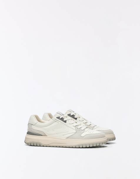 Bershka baskets casual à empiècements en blanc - view 1