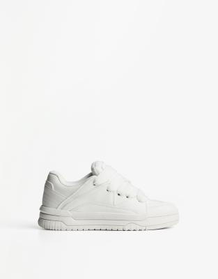 Bershka - Baskets chunky style skateur - Blanc