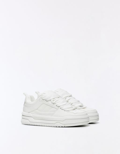 Bershka - Baskets chunky style skateur - Blanc, 2 de 7
