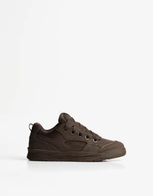 Bershka - Baskets chunky style skateur - Marron