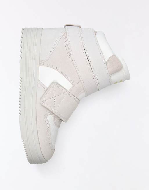 Bershka baskets montantes à semelle compensée cachée blanches, 4 de 6