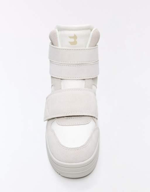 Bershka baskets montantes à semelle compensée cachée blanches, 5 de 6