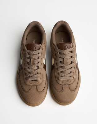 Bershka - Baskets rétro - Marron