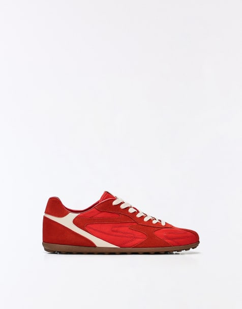 Bershka baskets slim rétro rouges - view 1