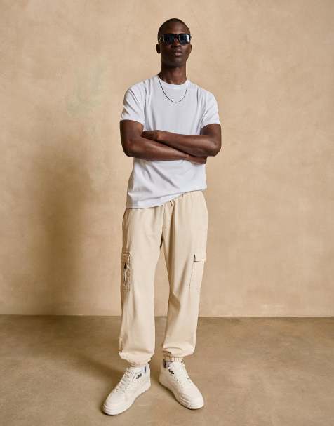Bershka - Beige cargo-joggingbukser - view 1