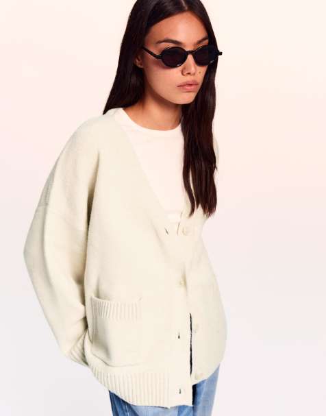 Bershka – Beige kofta med v-ringning - view 1