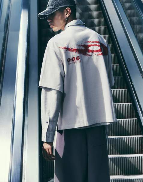 Bershka – Beige, kortärmad t-shirt med boxig passform - view 1