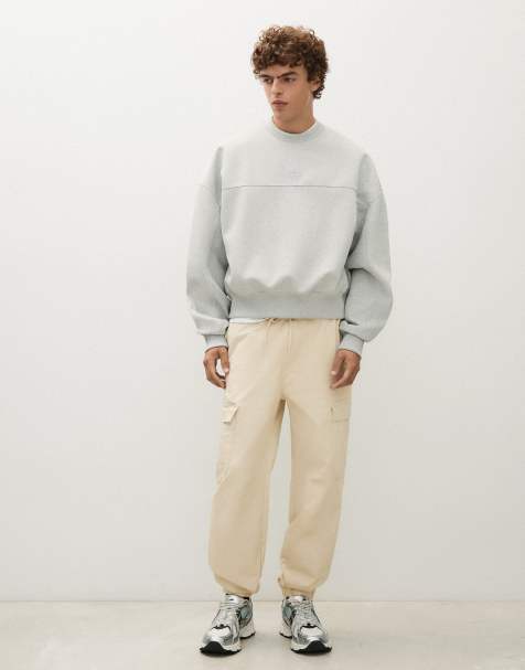 Bershka – Beige mjukisbyxor i cargostil och slim fit - view 1