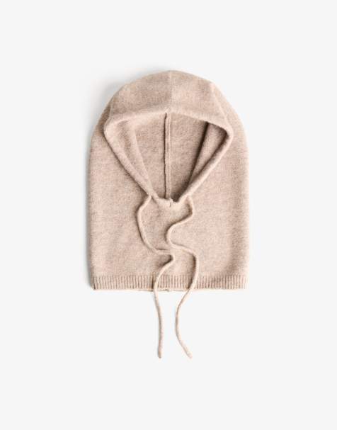 Bershka – Beige, stickad balaklava - view 1