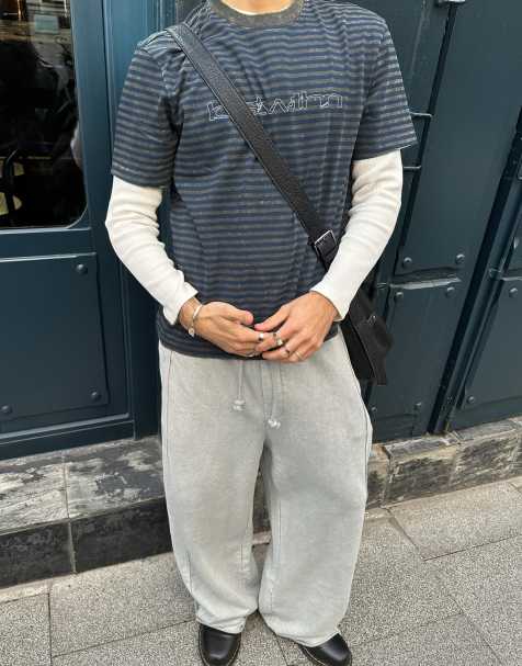 Bershka – Beige, superbaggy byxor - view 1