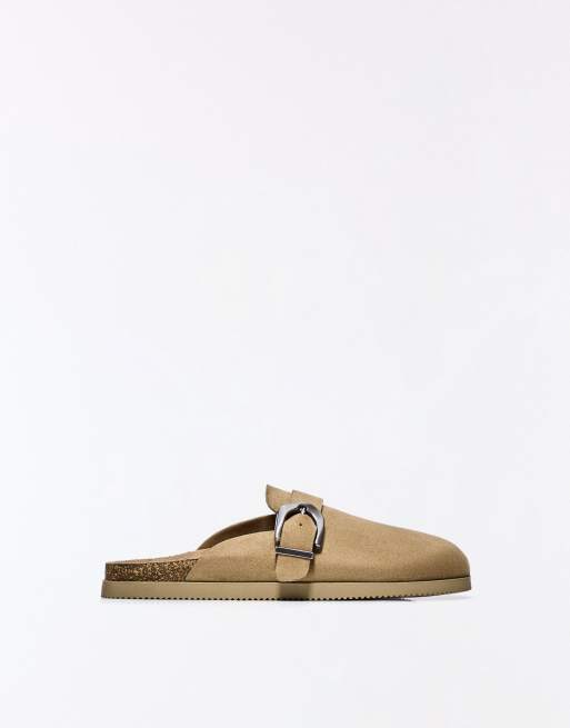 Bershka – Beige tofflor med spänne, 2 av 6