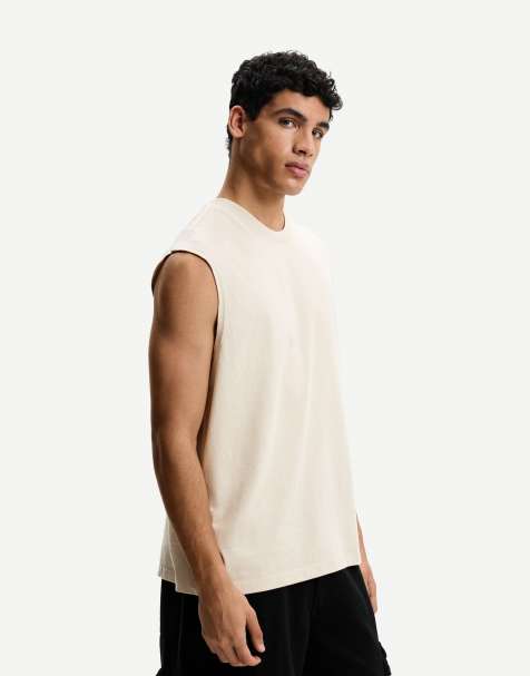 Bershka - Beige top uden ærmer - view 1