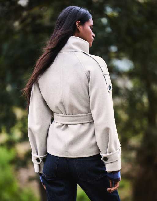Bershka - Beige trench-jakke med ståkrave, 3 af 5