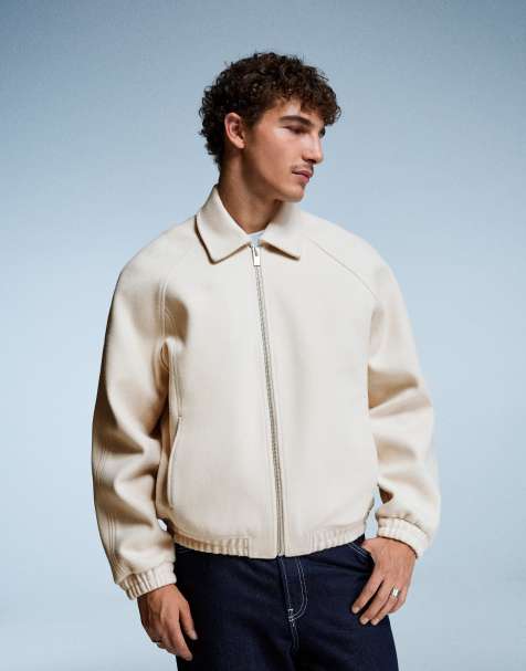 Bershka - Beige trucker-jakke i syntetisk uld - view 1