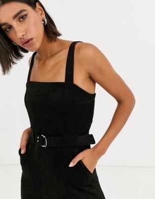 black belted mini dress