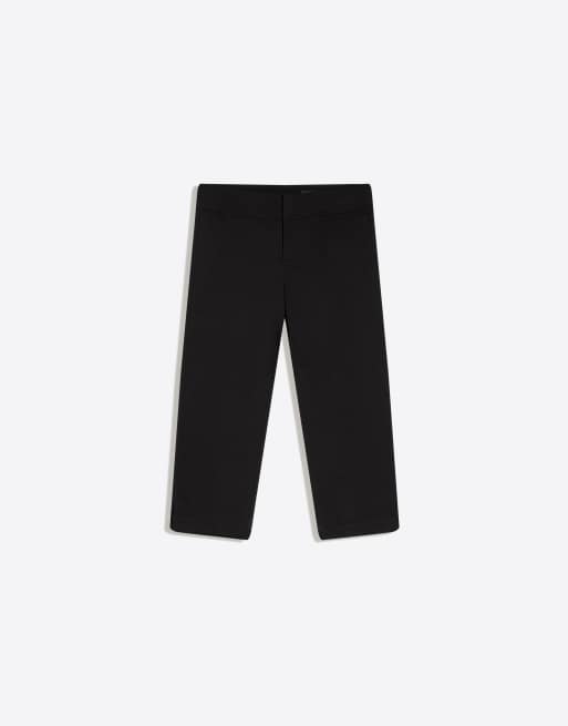 Bershka Bengaline capris in black, 5 of 7