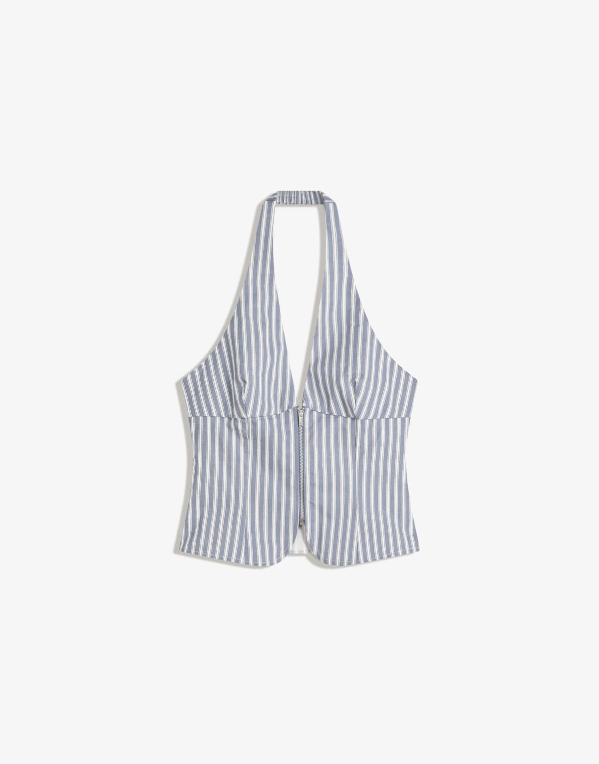 Bershka Bengaline halter top in denim blue