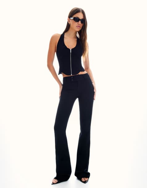 Bershka Bengaline trousers in black