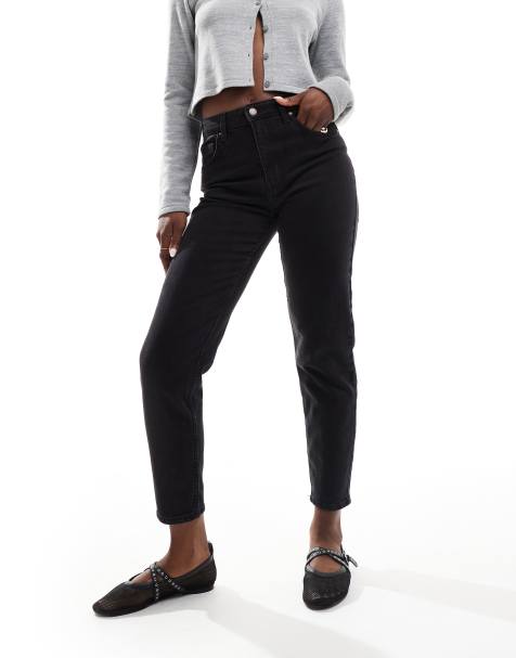 Bershka – Bequeme Mom-Jeans in Schwarz - view 1