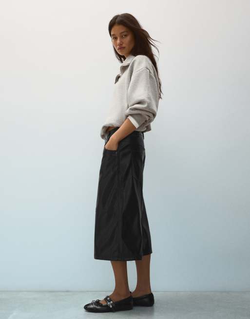 Bershka Bermuda à double bouton noire, 2 de 5