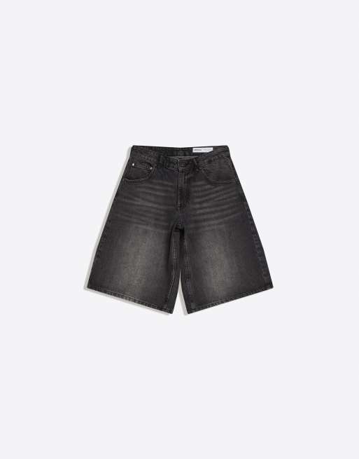Bershka - Bermuda baggy en denim - Noir, 4 de 4