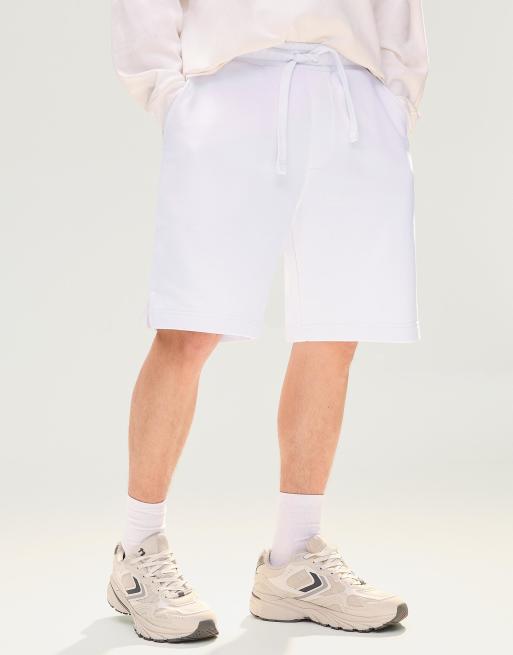 Bershka - Bermuda basic in felpa bianchi, 2 di 4