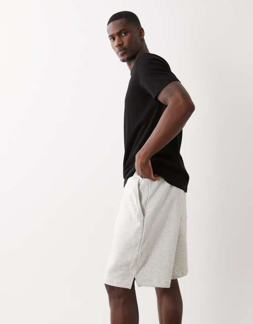 Bershka - Bermuda basic in felpa grigio chiaro, 3 di 5