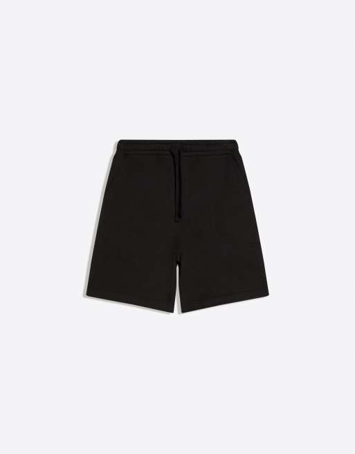 Bershka - Bermuda basic in felpa neri, 4 di 4