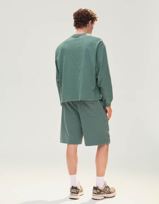 Bershka - Bermuda basic in felpa neri, 3 di 4