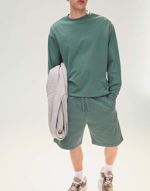 Bershka - Bermuda basic in felpa neri, 4 di 4