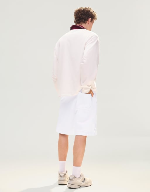 Bershka - Bermuda basique en polaire - Blanc, 3 de 4