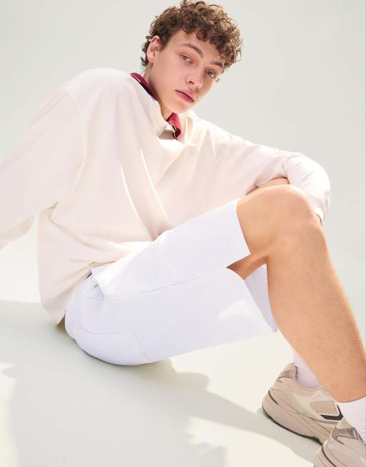 Bershka - Bermuda basique en polaire - Blanc, 4 de 4
