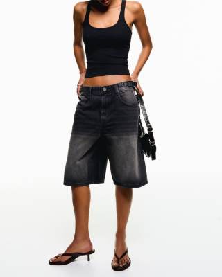 Bershka - Bermuda bouffant en jean - Noir | ASOS